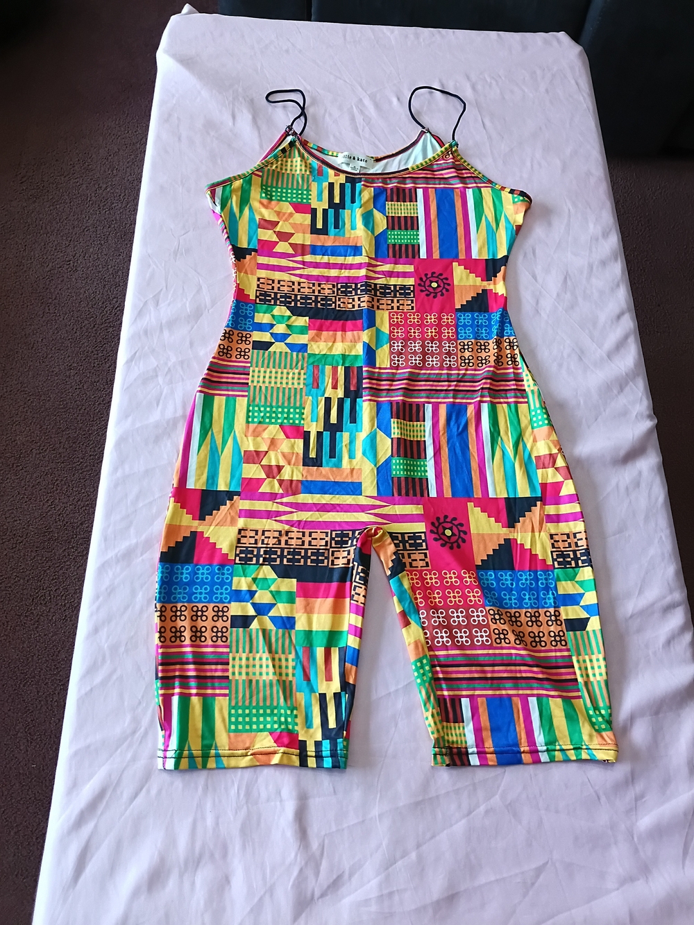 Ellie & Kate African Dashiki designer Romper size M Multicolor